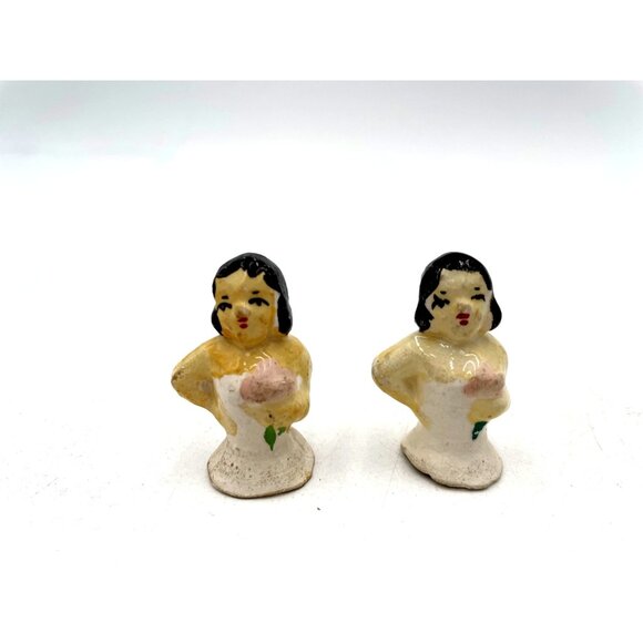 Antique Porcelain Vintage 1930's Half Body Sewing Pin Cushion Doll Germany Figur - Picture 1 of 3